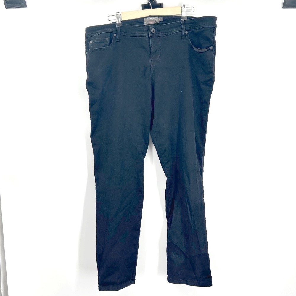 Torrid‎ Luxe Skinny Jeans Womens 18T Black Stretch Mid Rise Denim Pants 595